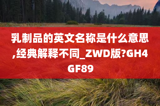 乳制品的英文名称是什么意思,经典解释不同_ZWD版?GH4GF89