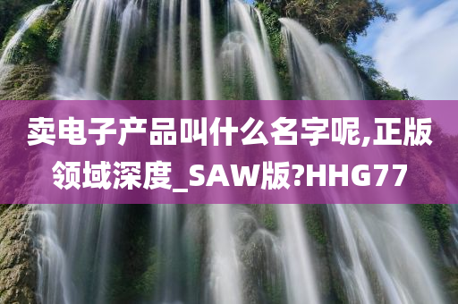 卖电子产品叫什么名字呢,正版领域深度_SAW版?HHG77