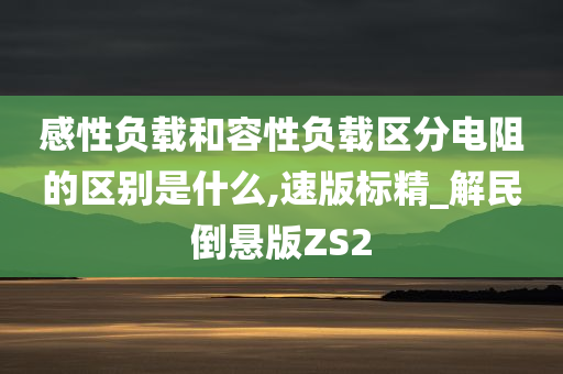 感性负载和容性负载区分电阻的区别是什么,速版标精_解民倒悬版ZS2