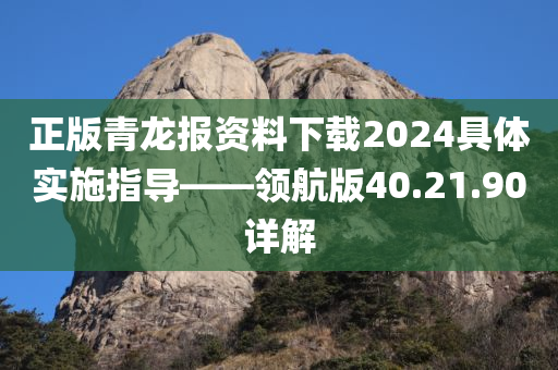 正版青龙报资料下载2024具体实施指导——领航版40.21.90详解