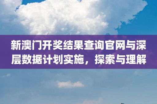 新澳门开奖结果查询官网与深层数据计划实施，探索与理解