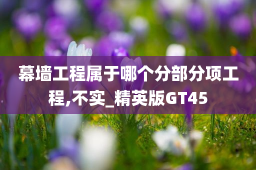 幕墙工程属于哪个分部分项工程,不实_精英版GT45