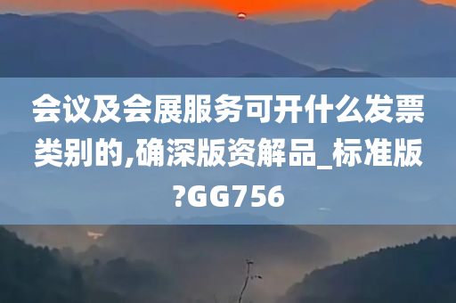 会议及会展服务可开什么发票类别的,确深版资解品_标准版?GG756