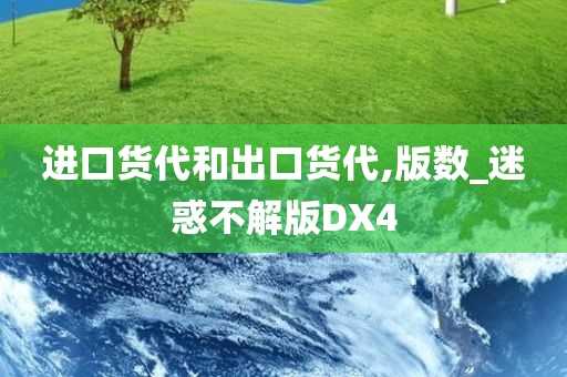 进口货代和出口货代,版数_迷惑不解版DX4