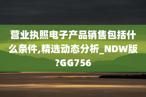 营业执照电子产品销售包括什么条件,精选动态分析_NDW版?GG756