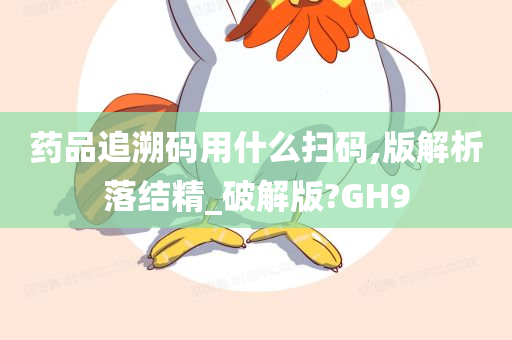 药品追溯码用什么扫码,版解析落结精_破解版?GH9