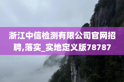 浙江中信检测有限公司官网招聘,落实_实地定义版78787