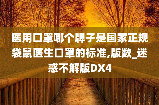 医用口罩哪个牌子是国家正规袋鼠医生口罩的标准,版数_迷惑不解版DX4