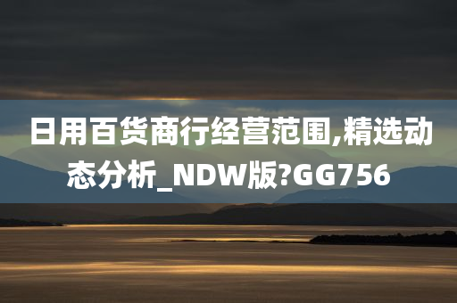 日用百货商行经营范围,精选动态分析_NDW版?GG756