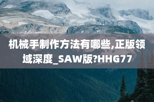 机械手制作方法有哪些,正版领域深度_SAW版?HHG77