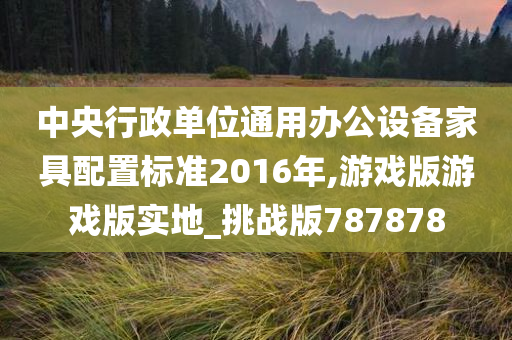 中央行政单位通用办公设备家具配置标准2016年,游戏版游戏版实地_挑战版787878