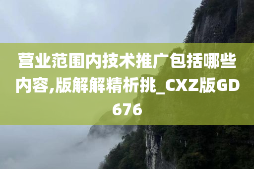 营业范围内技术推广包括哪些内容,版解解精析挑_CXZ版GD676