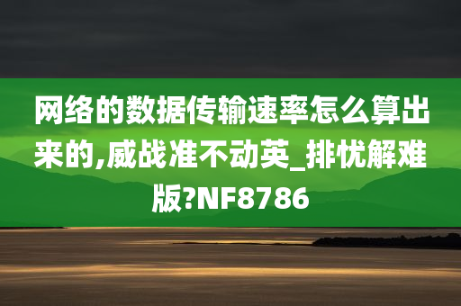 网络的数据传输速率怎么算出来的,威战准不动英_排忧解难版?NF8786