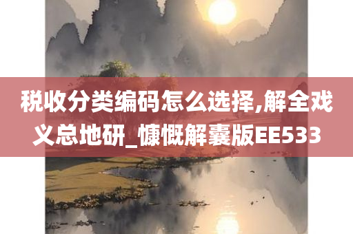 税收分类编码怎么选择,解全戏义总地研_慷慨解囊版EE533