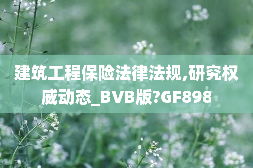 建筑工程保险法律法规,研究权威动态_BVB版?GF898