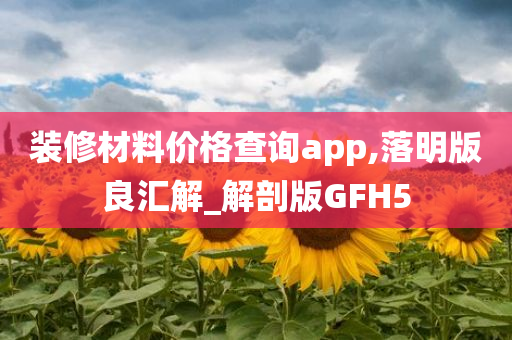 装修材料价格查询app,落明版良汇解_解剖版GFH5