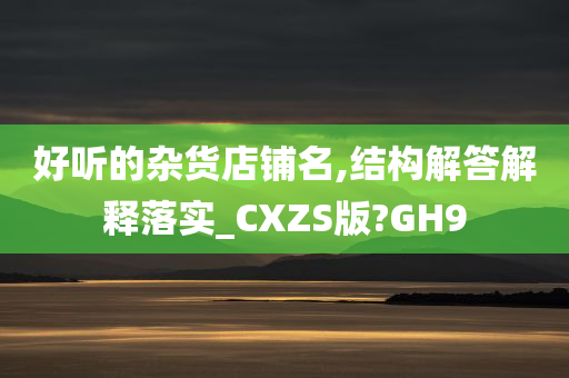 好听的杂货店铺名,结构解答解释落实_CXZS版?GH9