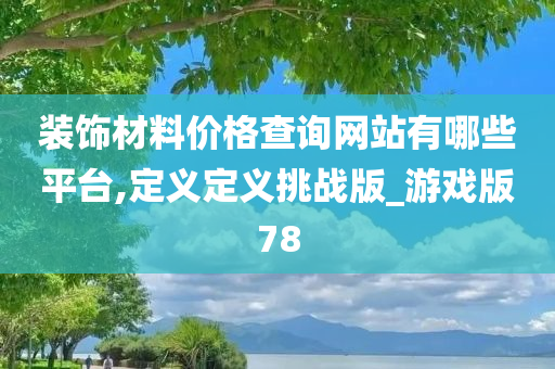 装饰材料价格查询网站有哪些平台,定义定义挑战版_游戏版78