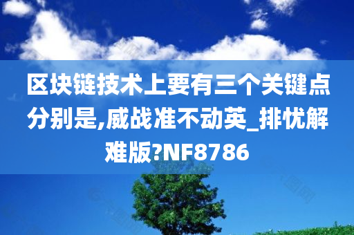 区块链技术上要有三个关键点分别是,威战准不动英_排忧解难版?NF8786