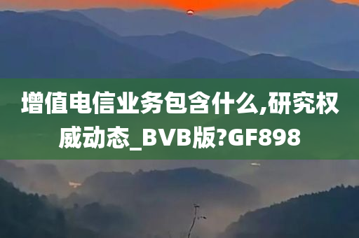 增值电信业务包含什么,研究权威动态_BVB版?GF898