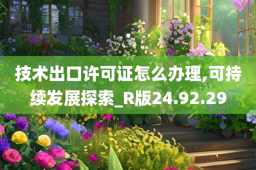 技术出口许可证怎么办理,可持续发展探索_R版24.92.29