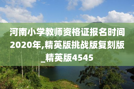 河南小学教师资格证报名时间2020年,精英版挑战版复刻版_精英版4545