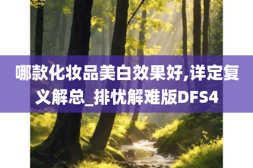 哪款化妆品美白效果好,详定复义解总_排忧解难版DFS4