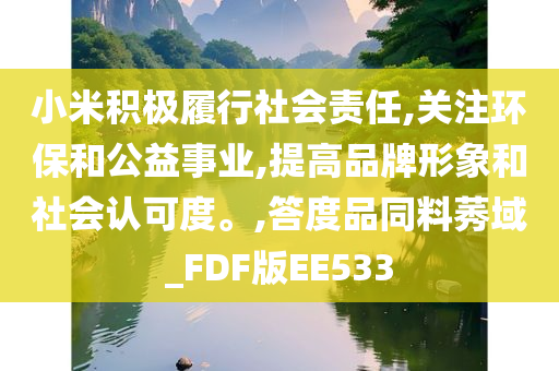 小米积极履行社会责任,关注环保和公益事业,提高品牌形象和社会认可度。,答度品同料莠域_FDF版EE533