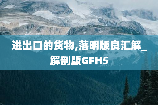 进出口的货物,落明版良汇解_解剖版GFH5