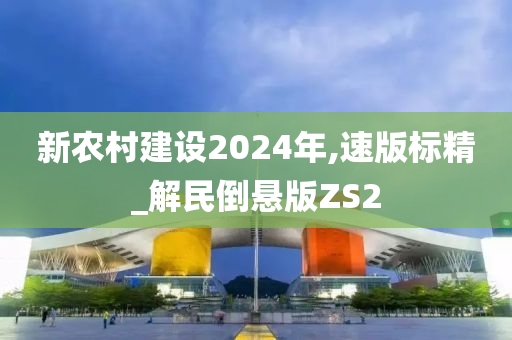 新农村建设2024年,速版标精_解民倒悬版ZS2