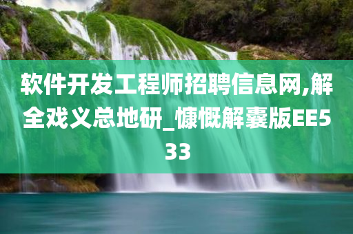 软件开发工程师招聘信息网,解全戏义总地研_慷慨解囊版EE533