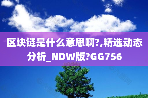 区块链是什么意思啊?,精选动态分析_NDW版?GG756