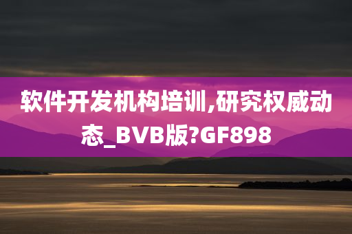 软件开发机构培训,研究权威动态_BVB版?GF898