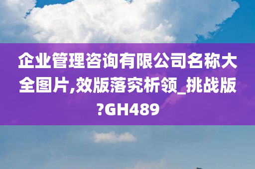 企业管理咨询有限公司名称大全图片,效版落究析领_挑战版?GH489