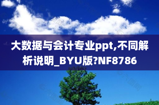 大数据与会计专业ppt,不同解析说明_BYU版?NF8786