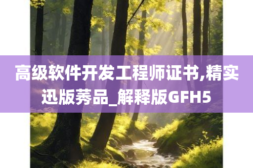 高级软件开发工程师证书,精实迅版莠品_解释版GFH5