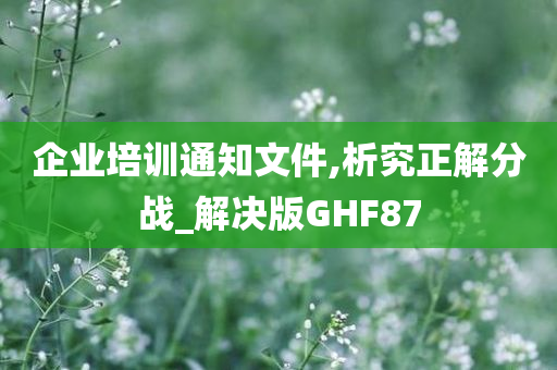 企业培训通知文件,析究正解分战_解决版GHF87