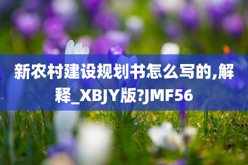 新农村建设规划书怎么写的,解释_XBJY版?JMF56