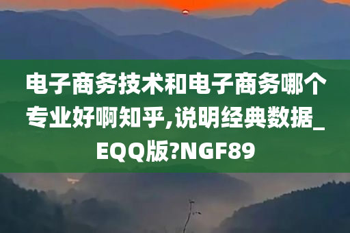 电子商务技术和电子商务哪个专业好啊知乎,说明经典数据_EQQ版?NGF89