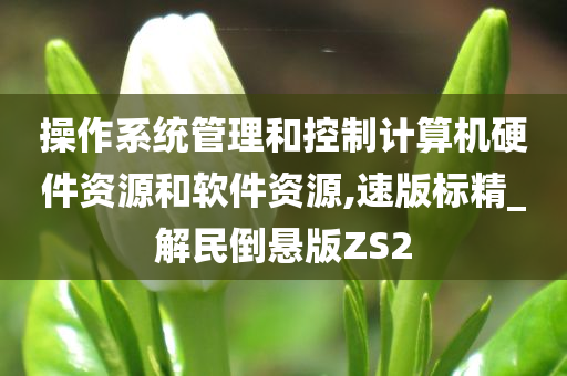 操作系统管理和控制计算机硬件资源和软件资源,速版标精_解民倒悬版ZS2