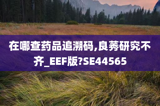 在哪查药品追溯码,良莠研究不齐_EEF版?SE44565