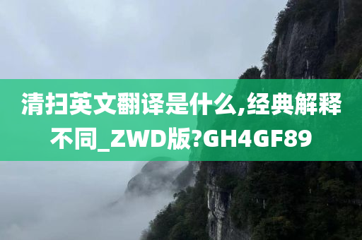 清扫英文翻译是什么,经典解释不同_ZWD版?GH4GF89