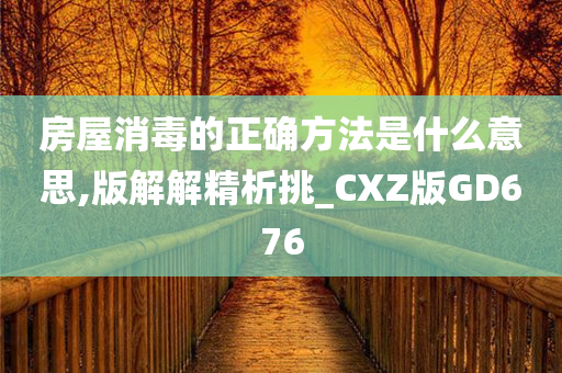 房屋消毒的正确方法是什么意思,版解解精析挑_CXZ版GD676