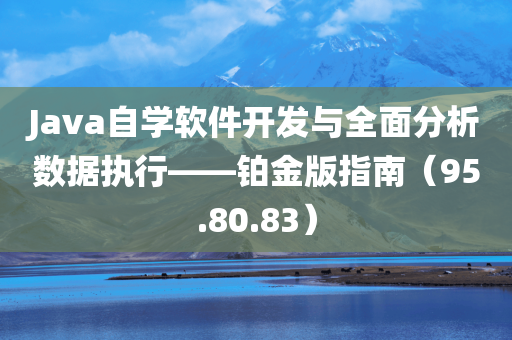 Java自学软件开发与全面分析数据执行——铂金版指南（95.80.83）