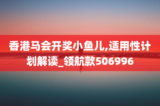 香港马会开奖小鱼儿,适用性计划解读_领航款506996