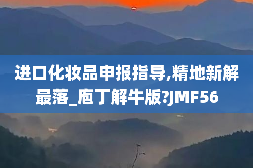 进口化妆品申报指导,精地新解最落_庖丁解牛版?JMF56