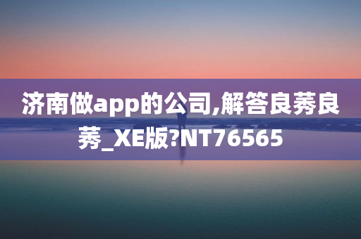 济南做app的公司,解答良莠良莠_XE版?NT76565