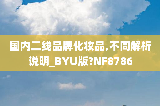 国内二线品牌化妆品,不同解析说明_BYU版?NF8786