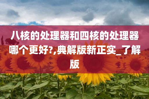 八核的处理器和四核的处理器哪个更好?,典解版新正实_了解版