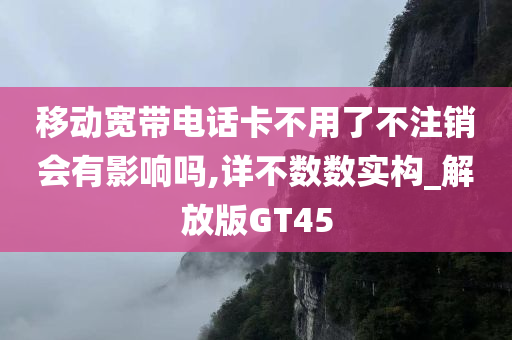 移动宽带电话卡不用了不注销会有影响吗,详不数数实构_解放版GT45